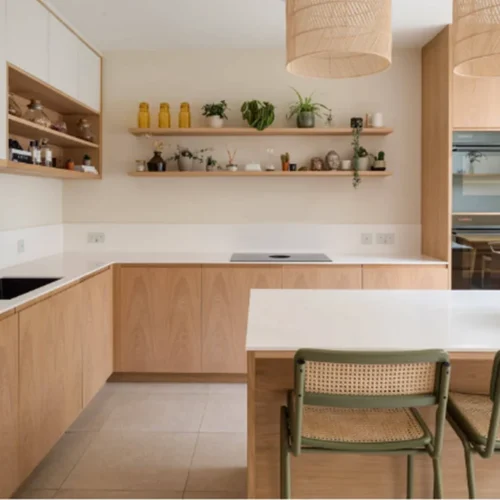 Kitchen Set Modern Natural Wood – L-Shape & Island