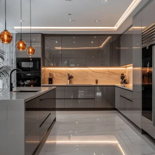 Kitchen Set Modern Luxury – Grey & Marble